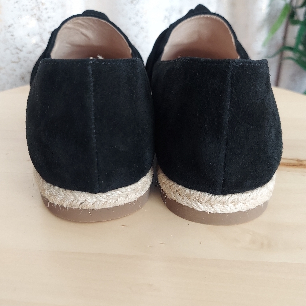 Isaac Mizrahi Live! Knotted Espadrille Black Suede Women's Size 9 - Picture 4 of 6
